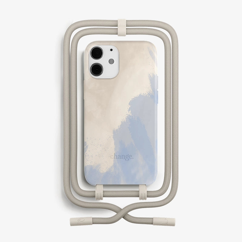 IPhone 11/ Xr Handykette abnehmbar Beige Blau