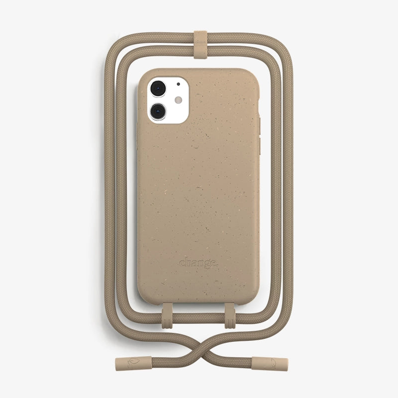 IPhone 11/ Xr Handykette abnehmbar Braun