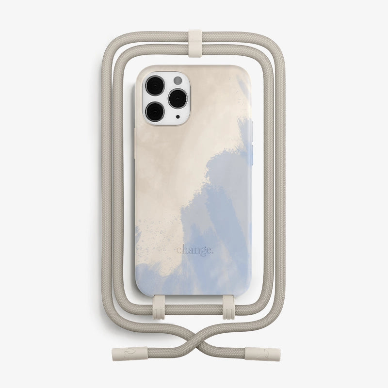 IPhone 12 Pro Handykette abnehmbar Beige Blau