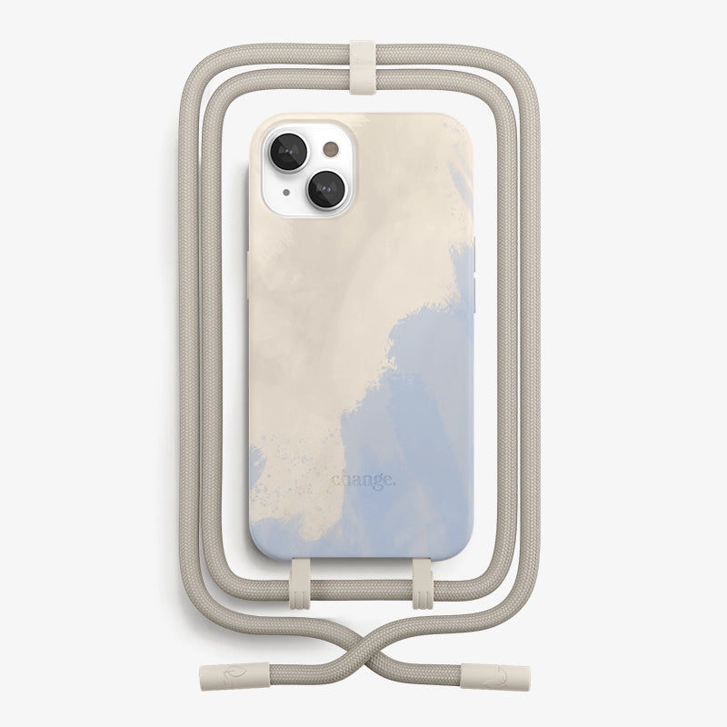 IPhone 14 Plus Handykette abnehmbar Beige Blau