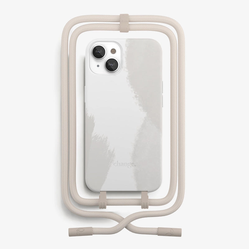 IPhone 14 Handykette abnehmbar Creme Weiß
