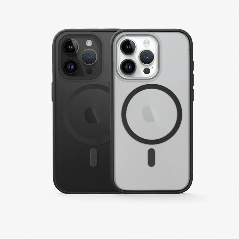 Clear Case Schwarz Matt iPhone 14 + farbige Buttons
