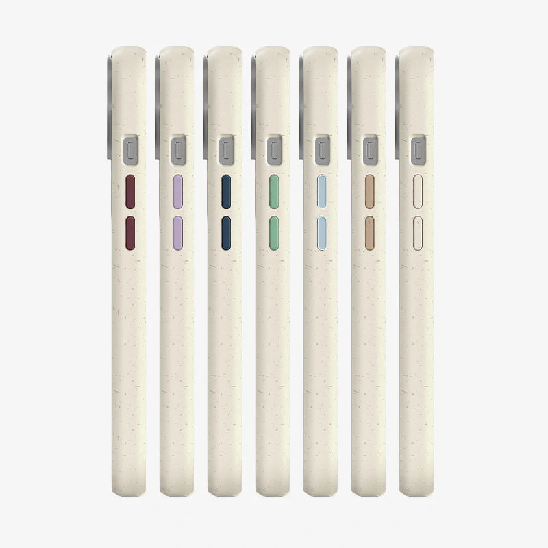 Clear Case Off White iPhone 14 + farbige Buttons
