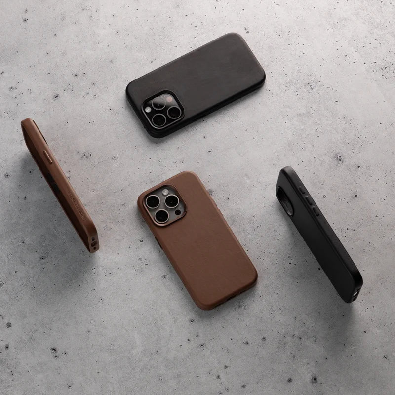 iPhone 16 Hülle Leder Schwarz