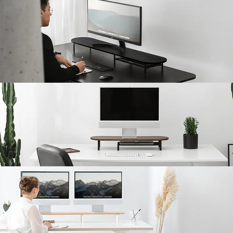 Monitorerhöhung für 2 Monitore Eiche