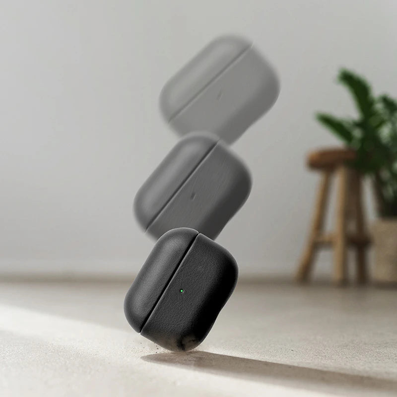 AirPods Hülle Leder Schwarz Vegan