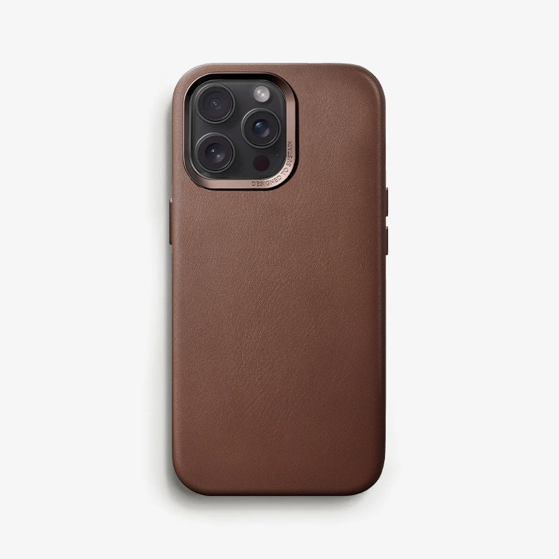 Veganes Leder Case iPhone 14 Pro Braun