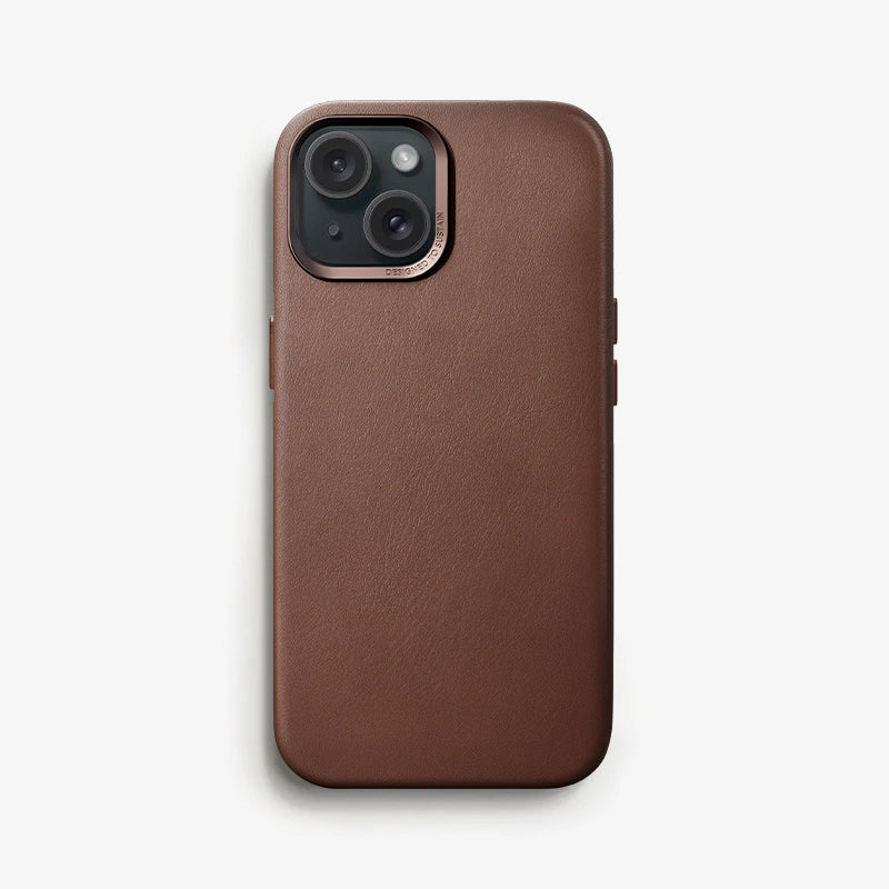 Veganes Leder Case iPhone 15 Braun