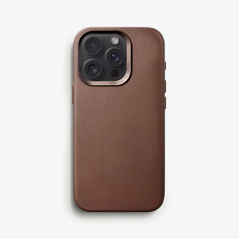 Veganes Leder Case iPhone 15 Pro Max Braun