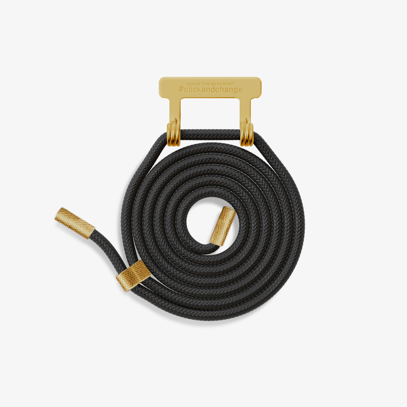 Kordel Schwarz Gold