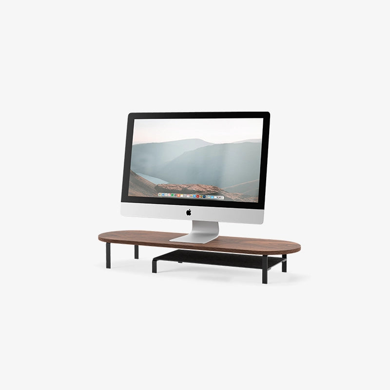 Monitorständer mit Ablage Holz