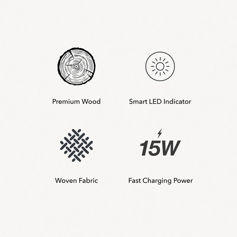 Wireless Charger aus Holz Eiche