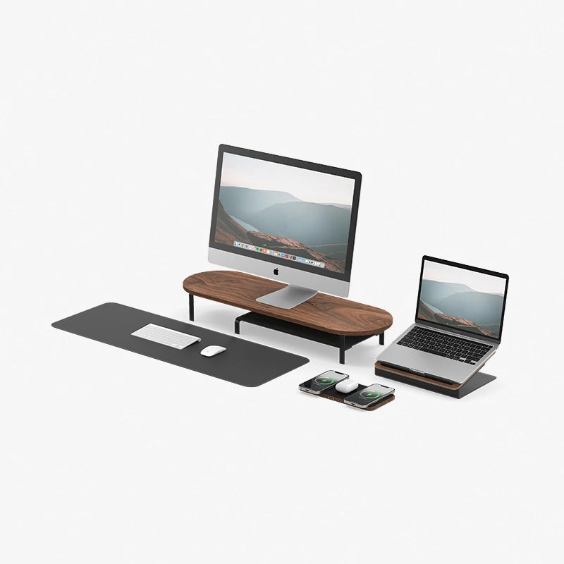 Desk Bundle Gross Single Walnuss