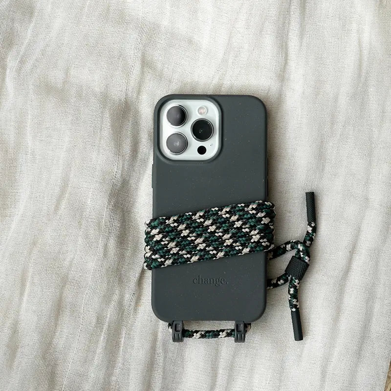 Austauschbare Handykette Grau Grün