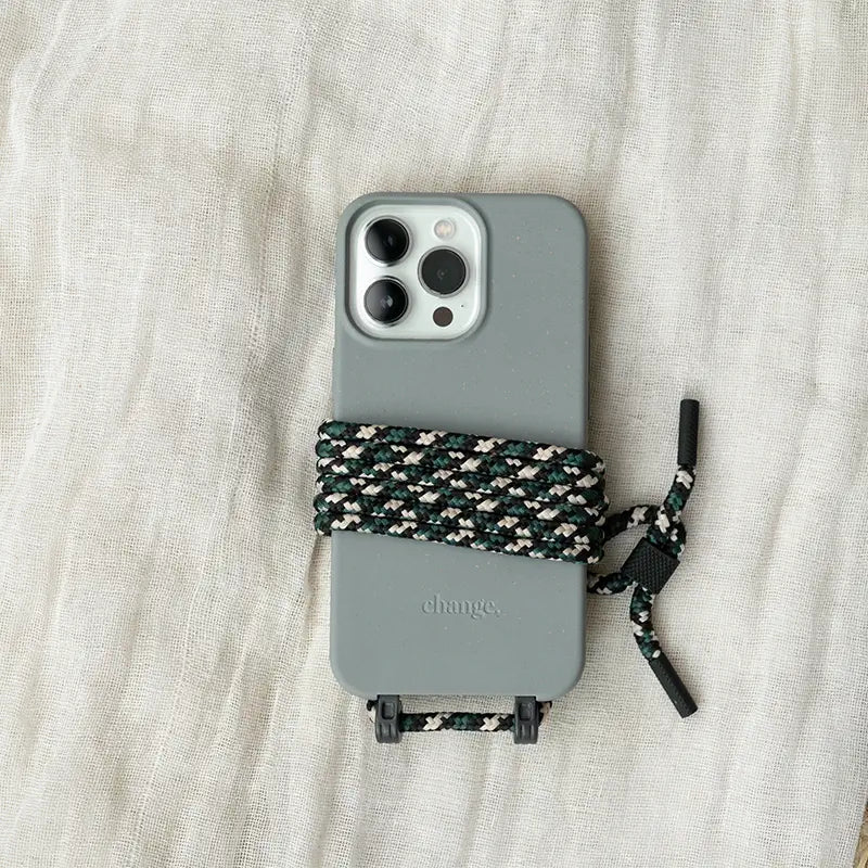 Austauschbare Handykette Grau Grün