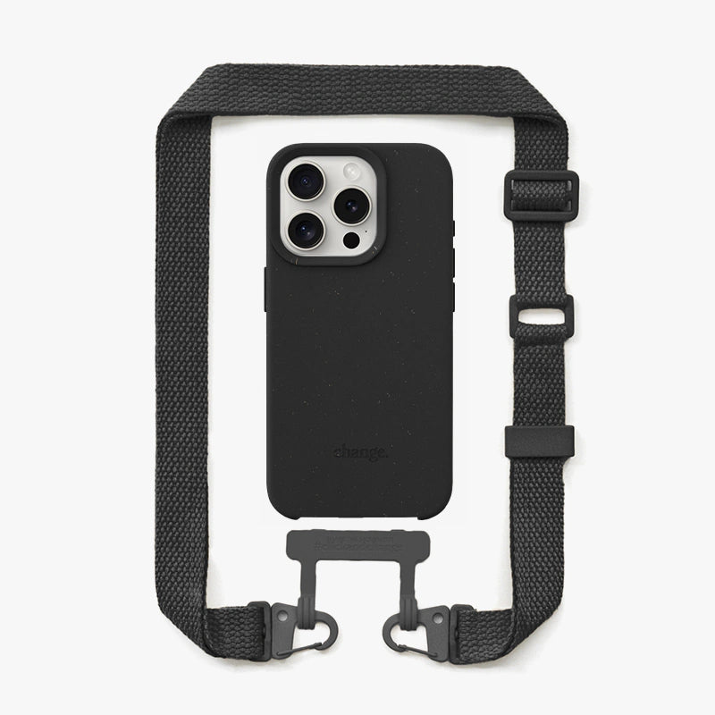 iPhone 16 Pro Max Handykette mit Gurt Schwarz