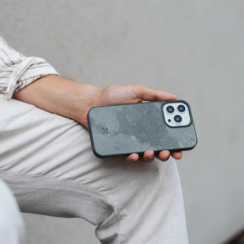 iPhone 13 Pro Stein Handyhülle Grau
