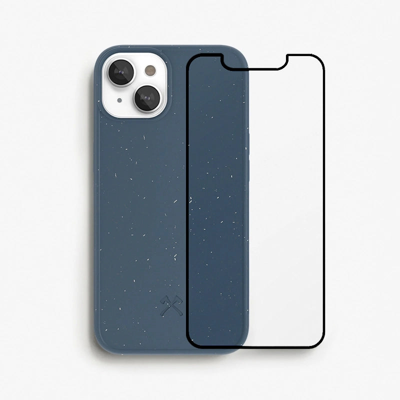 Bio Case + Fullscreen Panzerglas iPhone 13 Mini Navy
