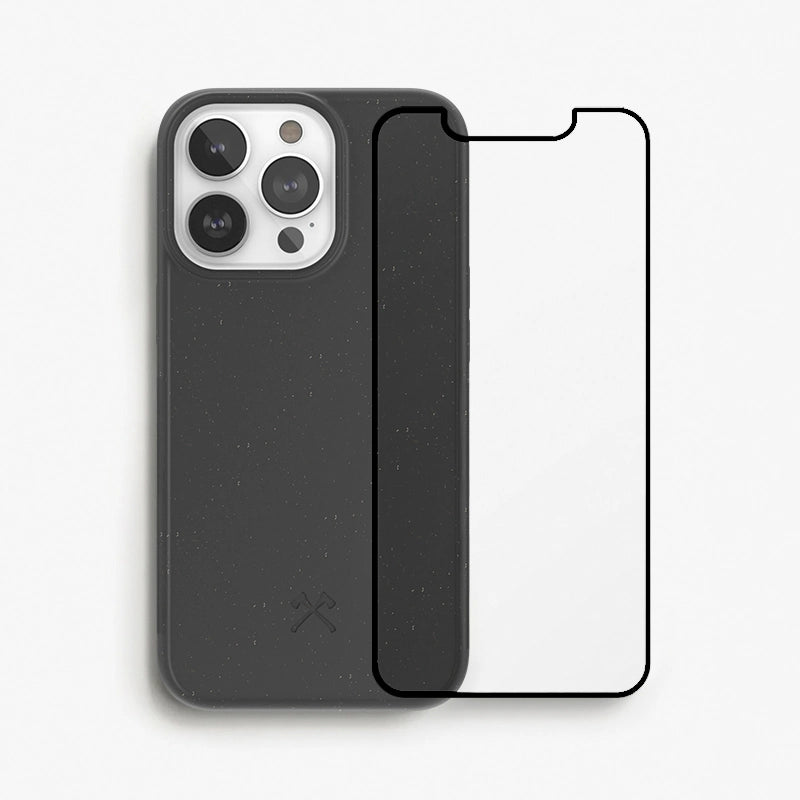 Bio Case + Fullscreen Panzerglas iPhone 13 Pro Schwarz