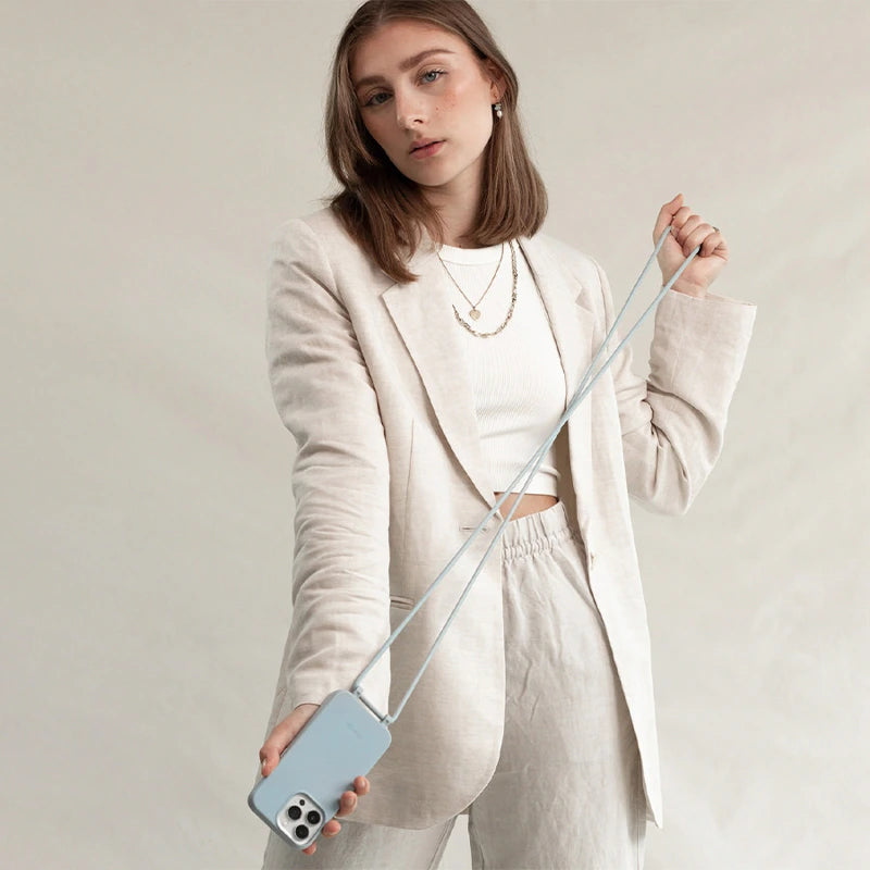 Iphone 13 Pro Handykette abnehmbar Pastell Blau