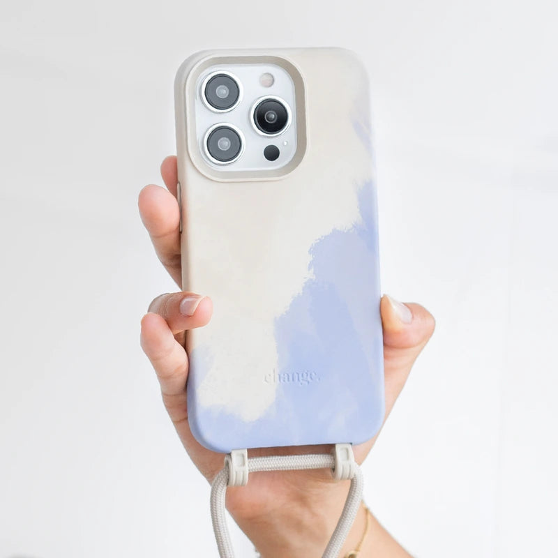 IPhone 15 Handykette abnehmbar Beige Blau