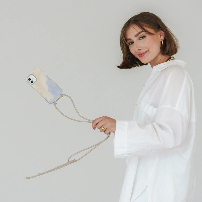 IPhone 13 Handykette abnehmbar Beige Blau