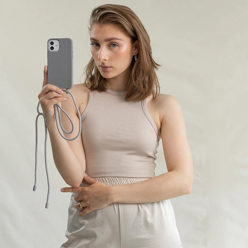 IPhone 14 Pro Handykette abnehmbar Grau