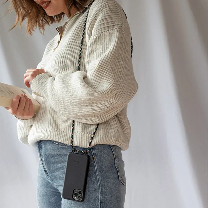 IPhone 12 Pro Handykette abnehmbar Schwarz