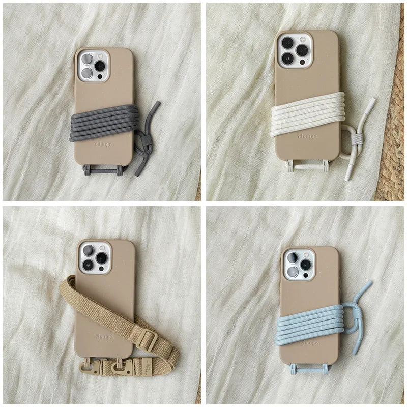 IPhone 15 Plus Handykette abnehmbar Taupe Braun