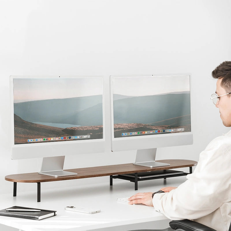 Desk Bundle Small Dual Walnut