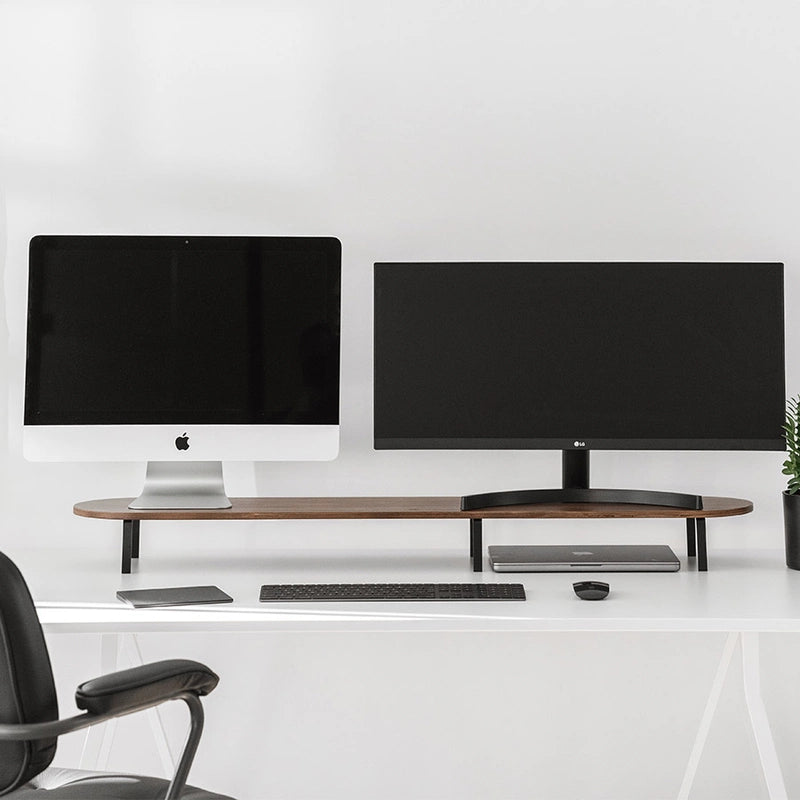 Monitorerhöhung für 2 Monitore Walnuss