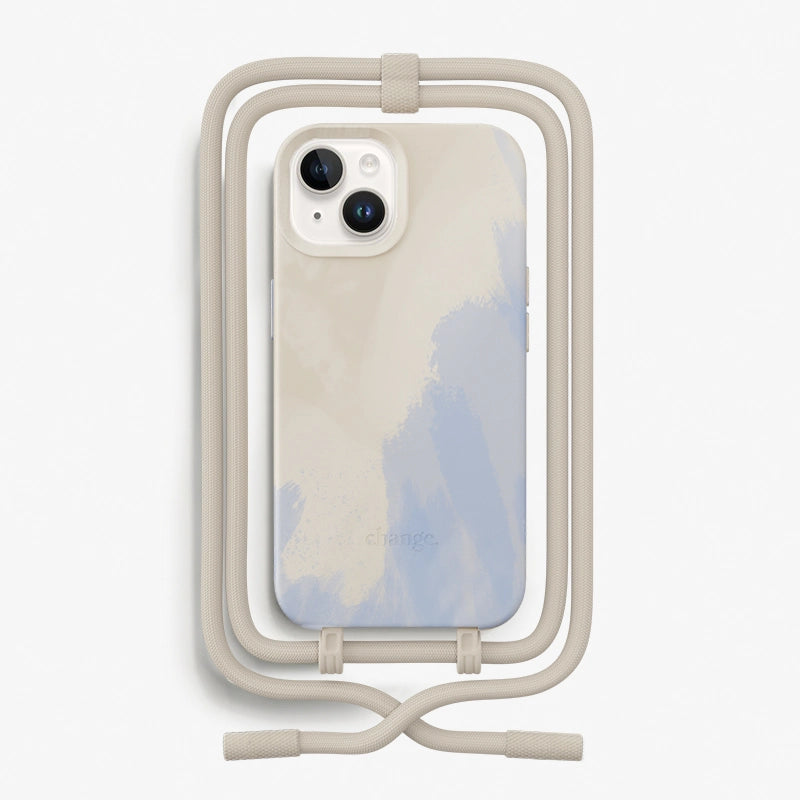 IPhone 15 Handykette abnehmbar Beige Blau