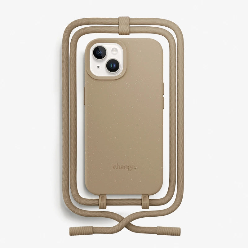 IPhone 15 Plus Handykette abnehmbar Taupe Braun