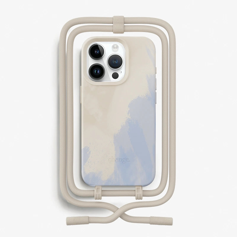 IPhone 15 Pro Handykette abnehmbar Beige Blau