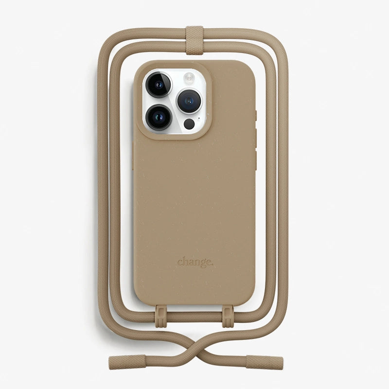 IPhone 15 Pro Handykette abnehmbar Taupe Braun