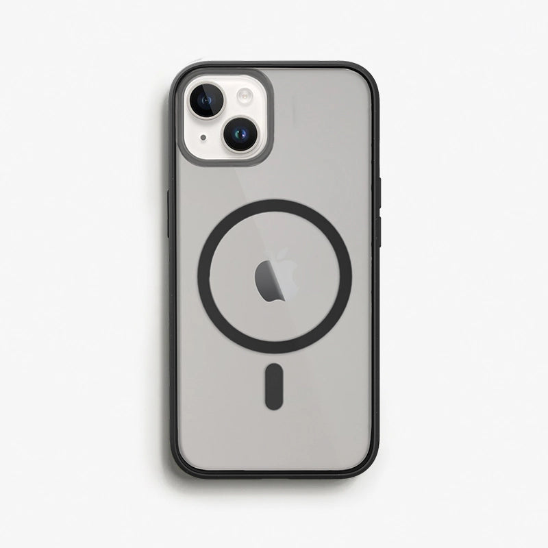 Iphone 15 plus durchsichtige MagSafe Handyhülle schwarz/ matt