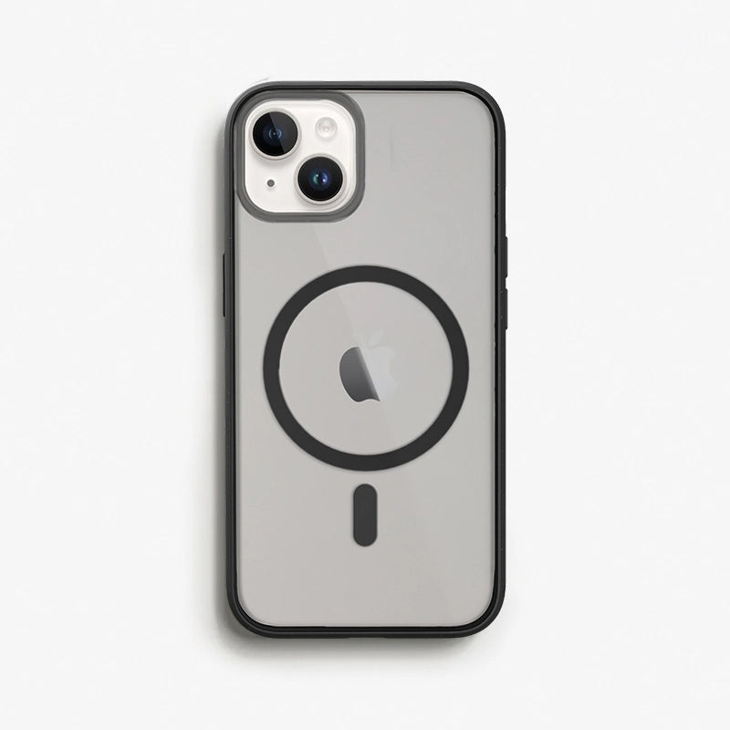 Iphone 15 durchsichtige MagSafe Handyhülle schwarz/ matt
