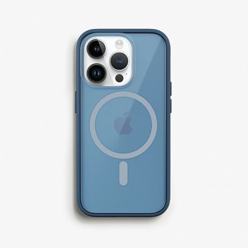 iPhone 14 Pro Clear Case MagSafe blau/matt
