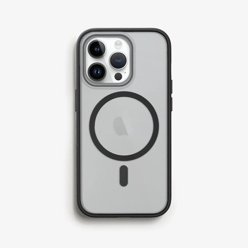 Iphone 14 Pro Max durchsichtige MagSafe Handyhülle schwarz/matt