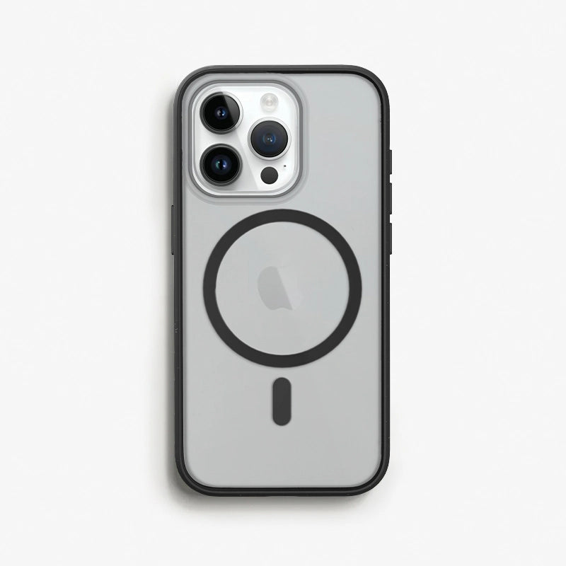 Iphone 15 pro max durchsichtige MagSafe Handyhülle schwarz/ matt