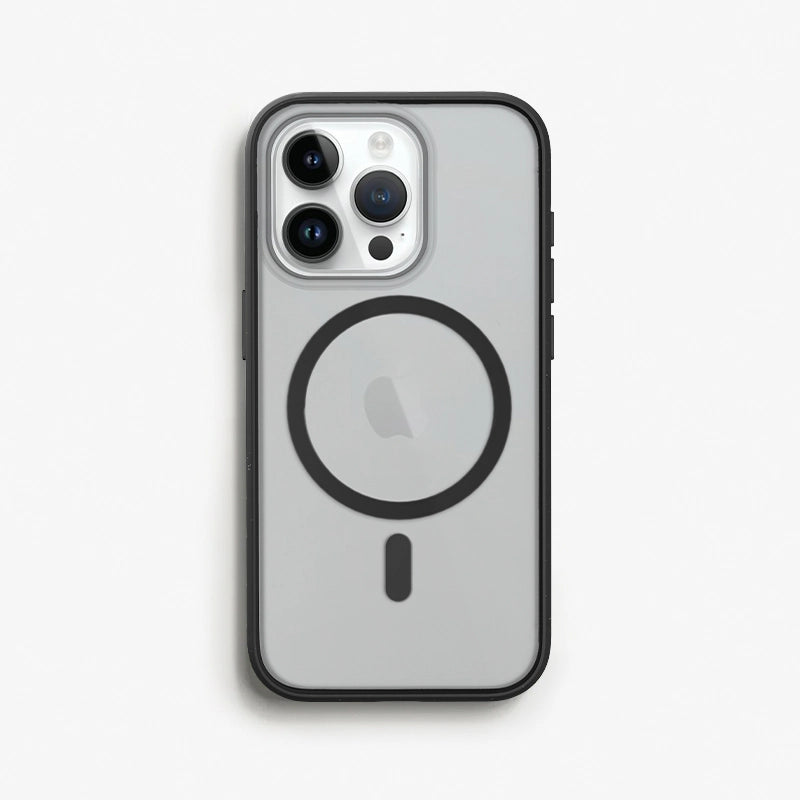 Iphone 15 pro durchsichtige MagSafe Handyhülle schwarz/ matt