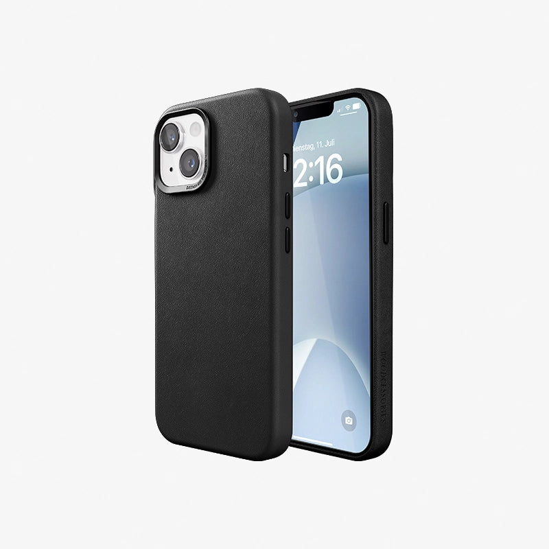 Veganes Leder Case iPhone 15 Schwarz