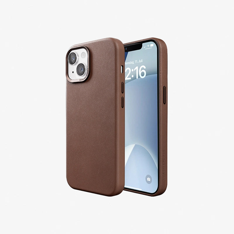 Veganes Leder Case iPhone 15 Braun