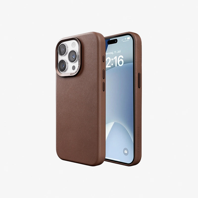 Veganes Leder Case iPhone 14 Pro Braun