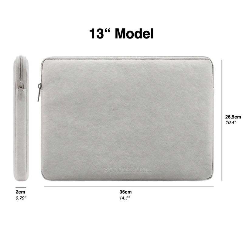 13“ Laptophülle aus Kraftpapier Nachhaltig Grau