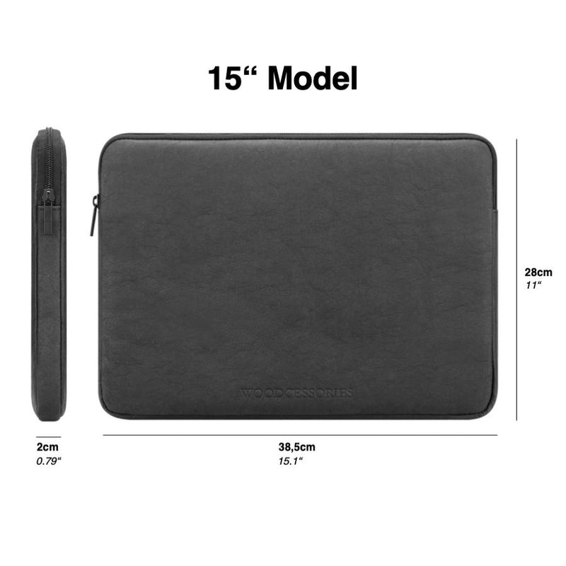 15“ Laptophülle aus Kraftpapier Nachhaltig Schwarz