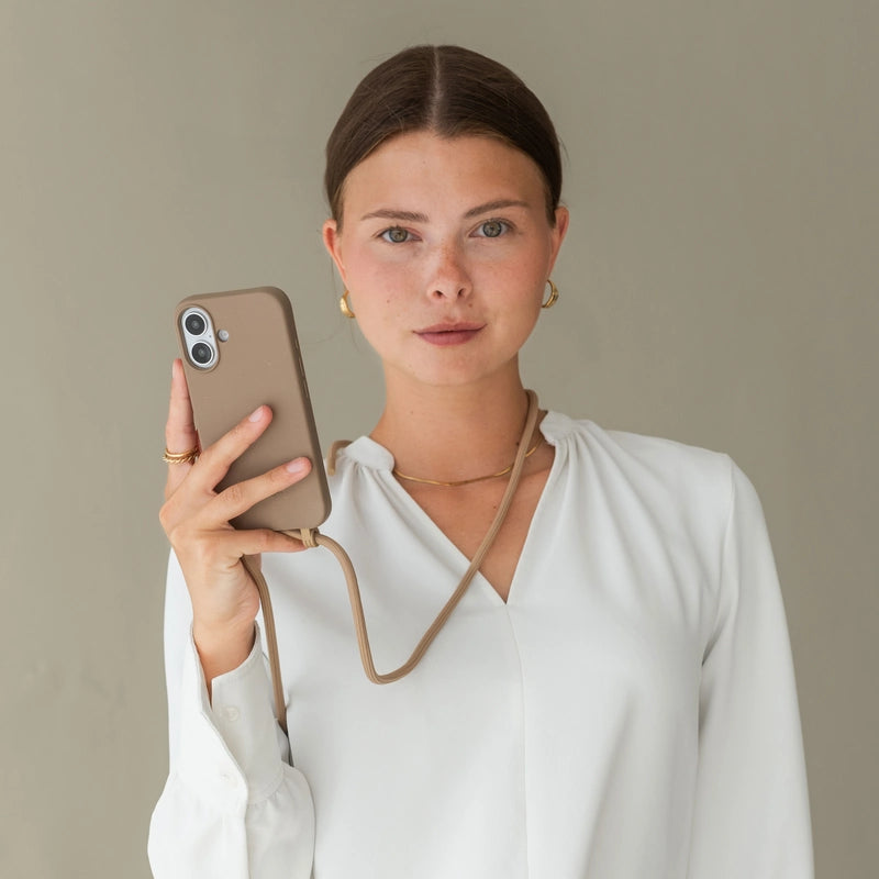 iPhone 16 Pro Max Handykette Taupe Braun