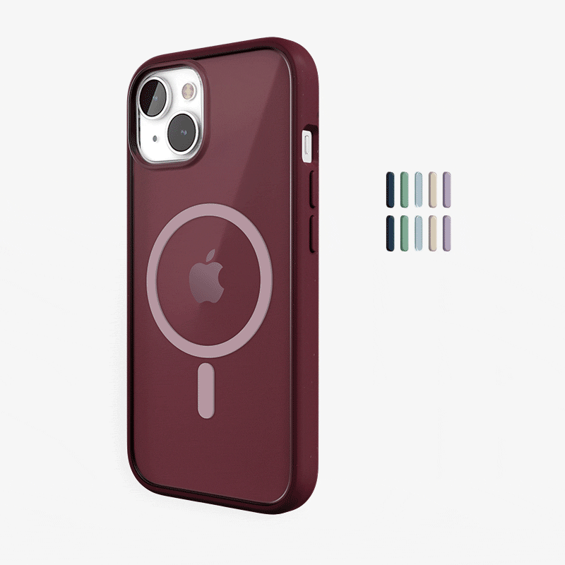 Clear Case Rot Matt iPhone 13 + farbige Buttons