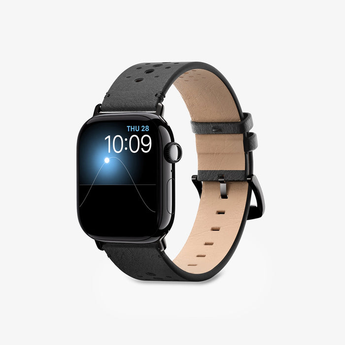 Woodessories - Apple Watch Bracelet Cuir Motion Noir - 44/45/46/49mm