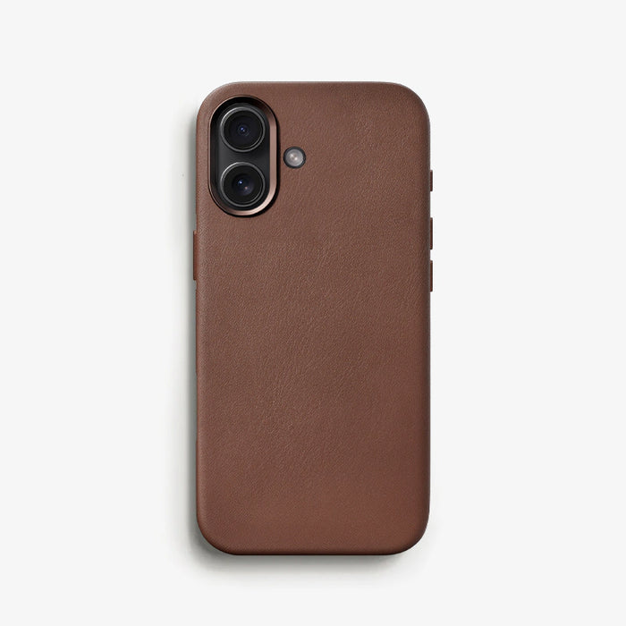 Woodcessories - Leder Handyhülle Vegan - iPhone 16 - Braun